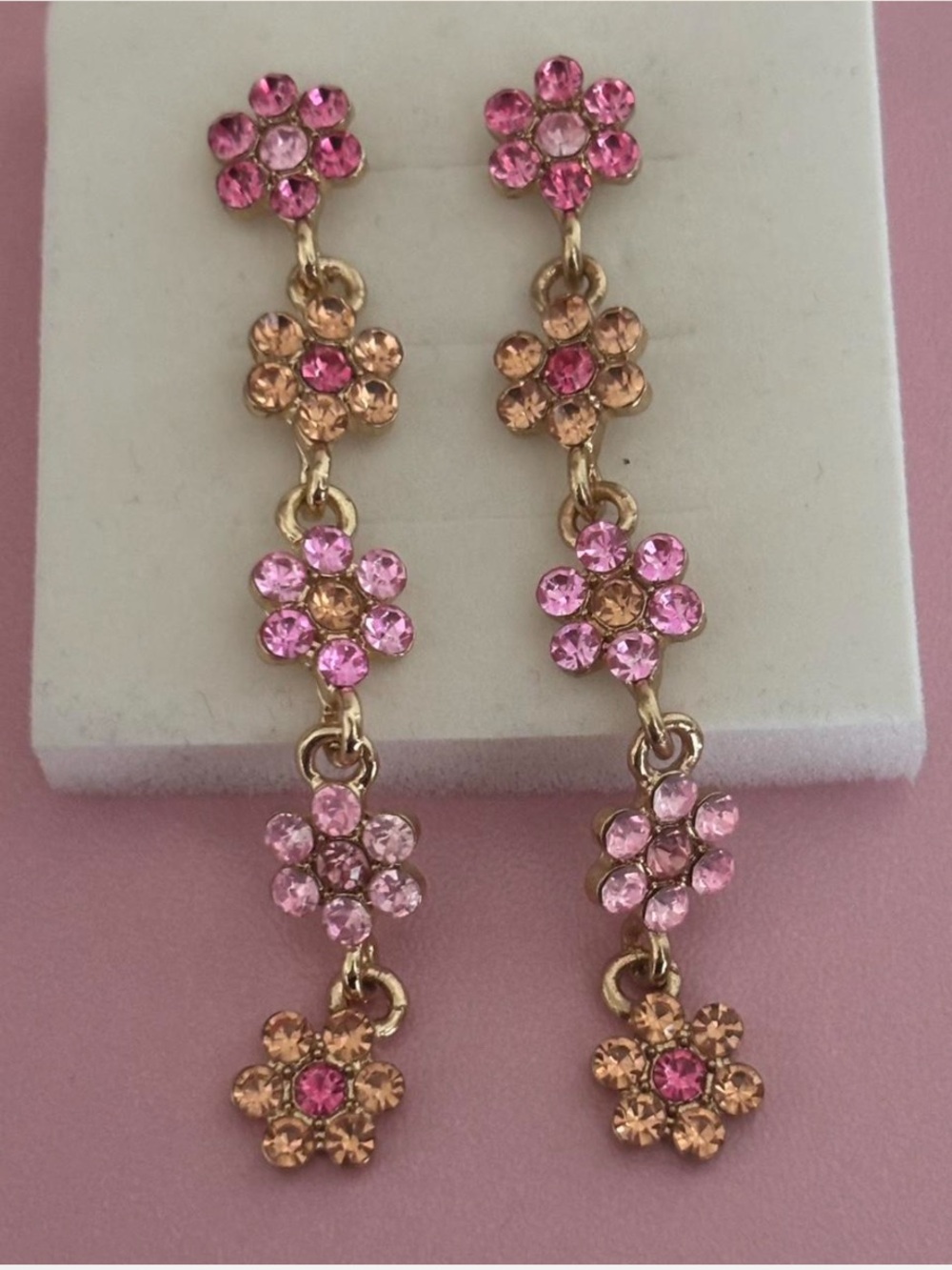 Flower Rhinestone Earrings - Picture 3 of 4